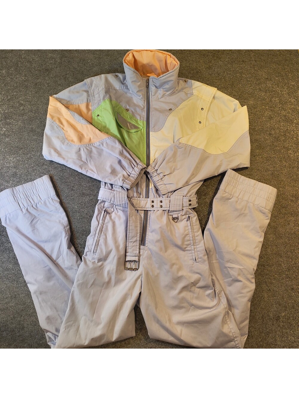 Vintage Obermeyer Gore-Tex Pastel Colorblock Ski Suit Snowsuit Women 10